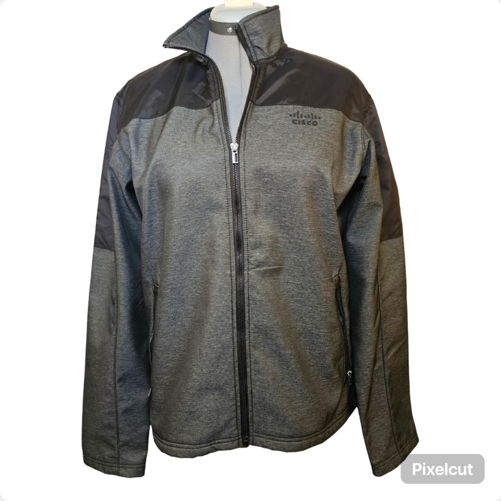 Fossa Cisco grey and black soft shell fleece interior men's jacket size M US